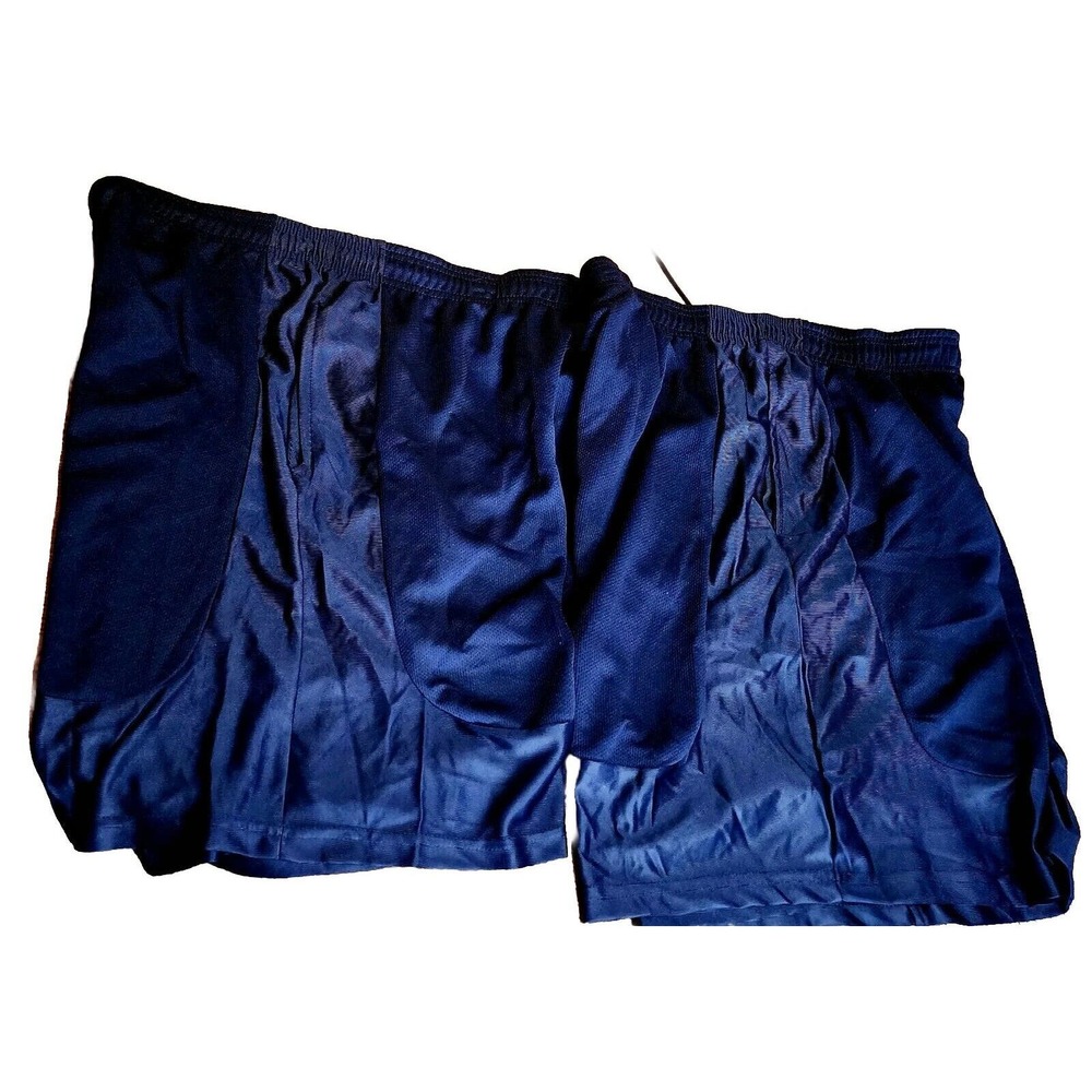 2 Pair Of Men's Zone Pro Shorts Size Large Navy Blue elastic drawstring waist